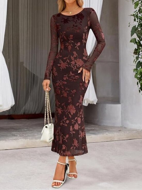 branded Dresses & Skirts - Womens Fall Velvet Formal Wedding Guest Maxi Dress